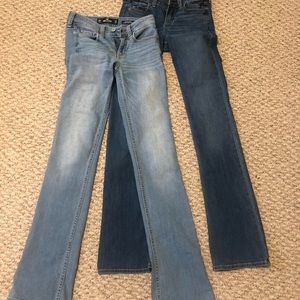 Two pairs of Hollister boot cut jeans!!